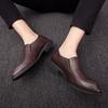 High-Quality Men Solid-Color Leather Loafers Pointed-Toe Comfortable Formal Business Office Shoe Fashionable Wedding Party Shoes