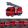 Fire Truck Alloy Inertia Pullback Toy With Rotatable Ladder For Kids Play And Handson Interaction