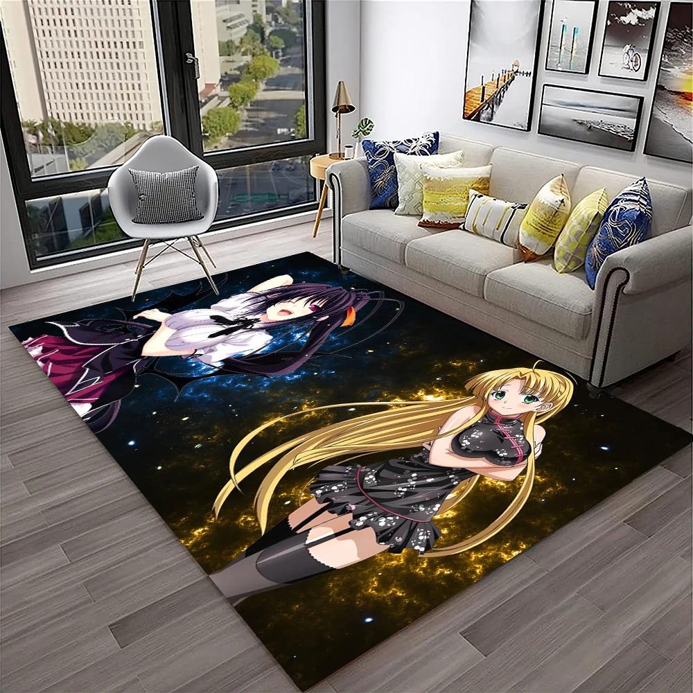 High School DxD Sexy Girl Cartoon 3D Carpet Rug for Home Living Room Bedroom Sofa Doormat Decor,kids Area Rug Non-slip Floor Mat