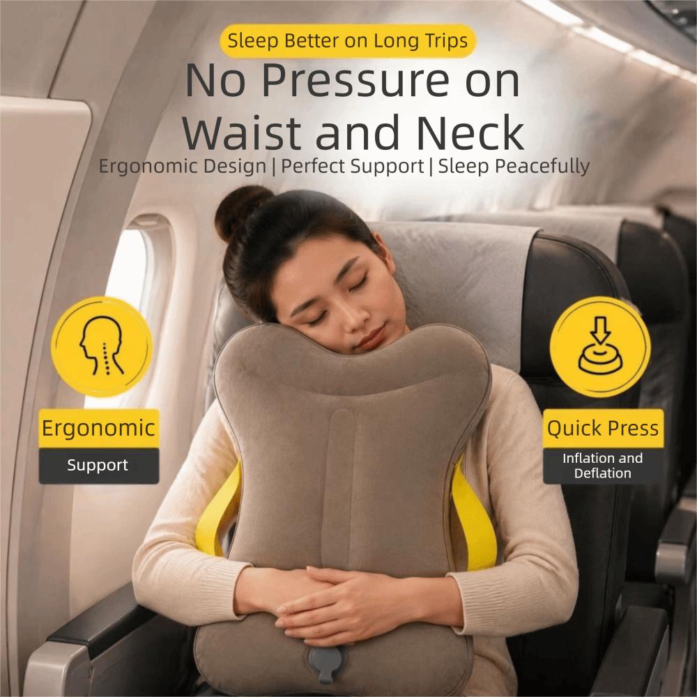 Ergonomic Support Inflatable Travel Pillow Lightweight Travel Neck Pillow Office Rest