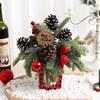 Desktop Christmas Tree Mini Artificial Pine Cones Red Berry Decor Festive Pot Display for Home And Party Scenes