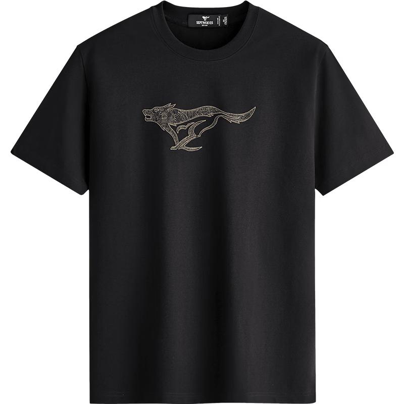 Septwolves Sorona Anti-Wrinkle Embroidered Men s Short Sleeve T-Shirt 170/88A