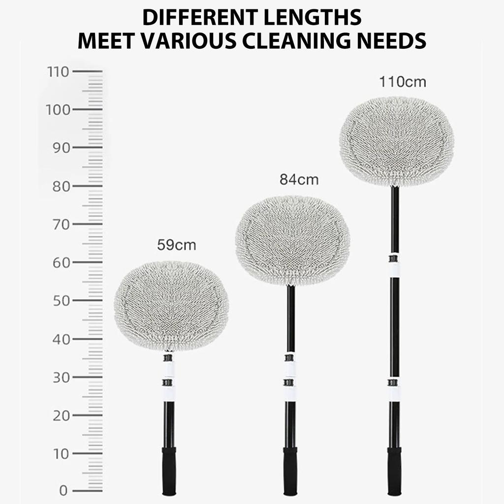 Щетка для мытья автомобиля из микрофибры шенилла, 3-секционная, изогнутая, телескопическая, для чистки дверей, подоконников, ветровых стекол, мытья грузовиков