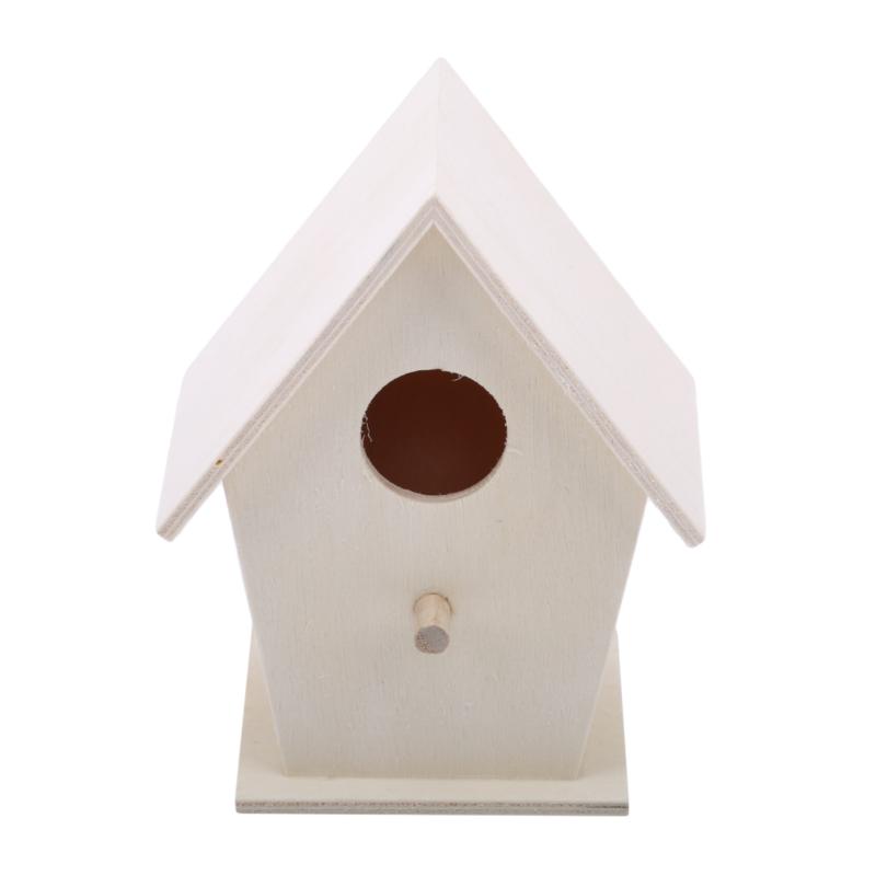 Creative Wooden Hummingbird House With Hanging Rope Home Gardening Decoration Bird's Small Hot Nest Diy Types Wall-mounted