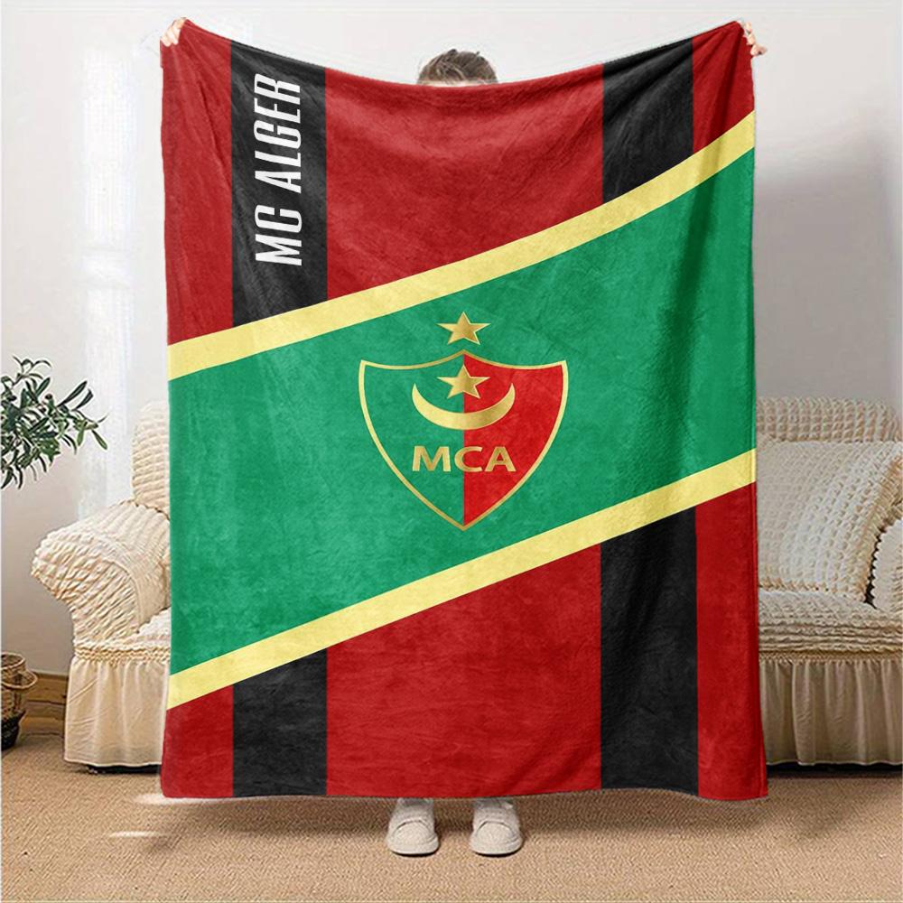 Mouloudia Club Alger MCA Print Flannel Blanket High Quality Warm Comfortable Cover for All Seasons Perfect for Gifts Home Decor