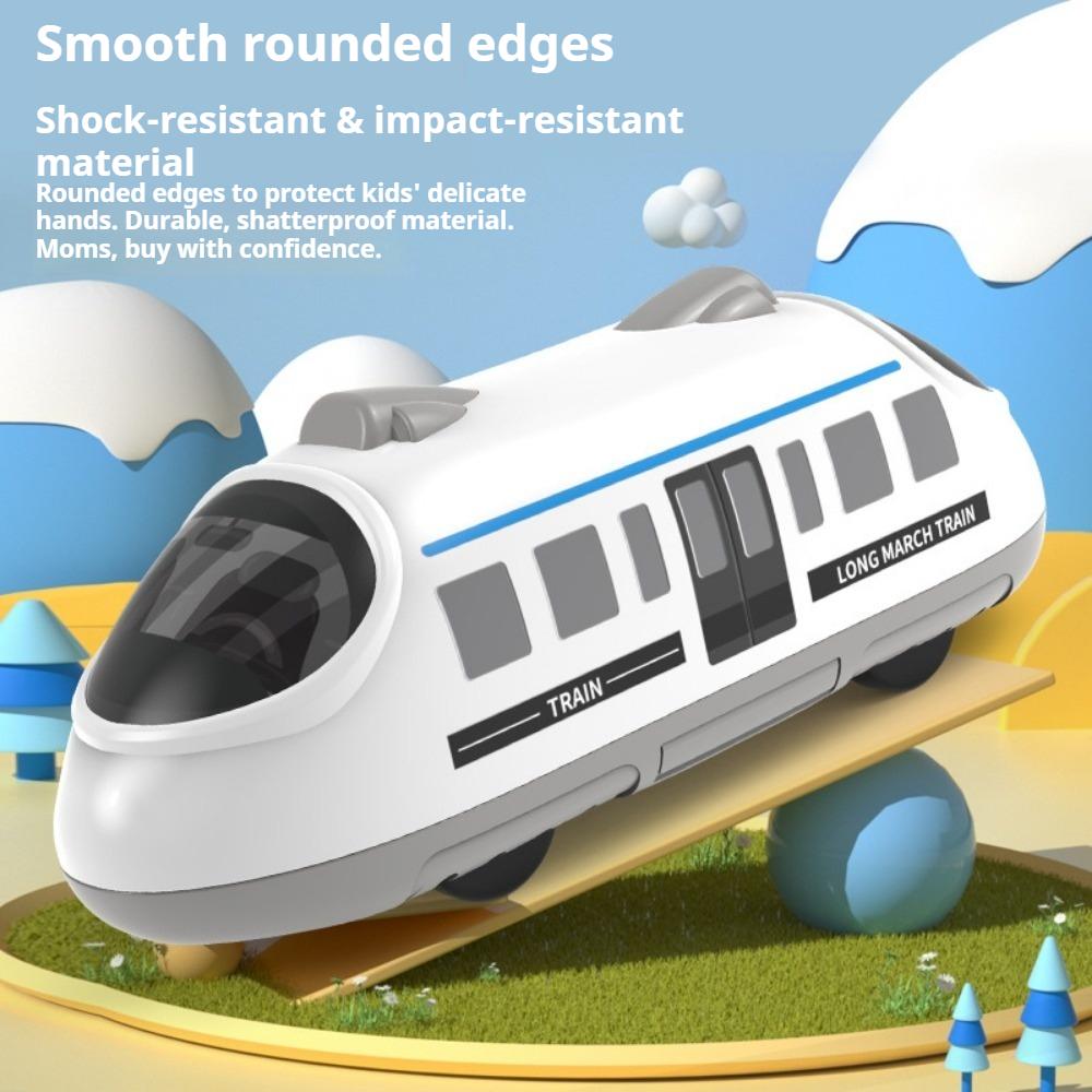 Children's Cartoon Mini Double Pull Back Subway Inertia Toy Cute Early Education Educational Interactive Toy