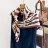 Breathable 90 CM Square Scarf Patterned Shawl Printed Silk Scarf Stripes Square Headscarf  Beach