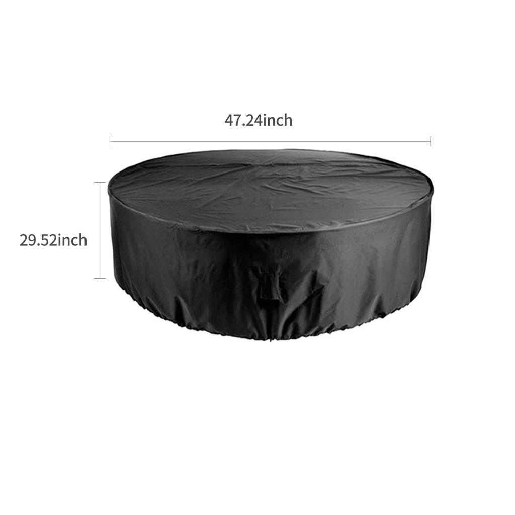 Outdoor Patio Furniture Covers Waterproof Table Chair Set Covers Windproof Tear Resistant UV Round Cover for Outdoor