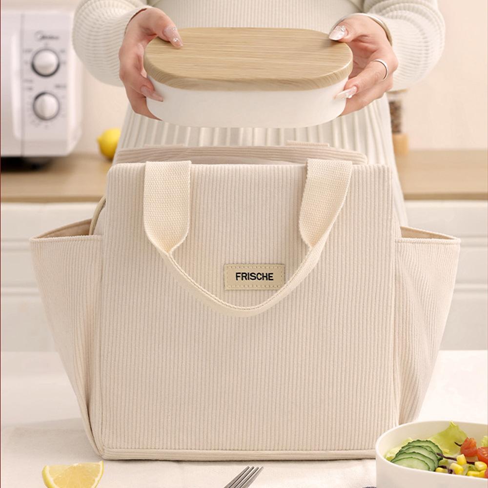 Printed Handheld Lunch Bag Insulated Lunch Box Portable Picnic Bag Outdoor Insulation Bag Reusable Leak-proof Large Refrigerated Bags