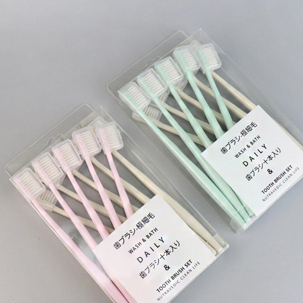 10pcs Soft Bristles Toothbrush Household Adults Teeth Stain Oral Cleaning PP