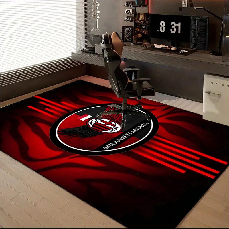 Milan Football club Printed Office Carpet Chair Cushion  Entryway Rug, Rugs for Living Room, Bedroom Christmas gifts
