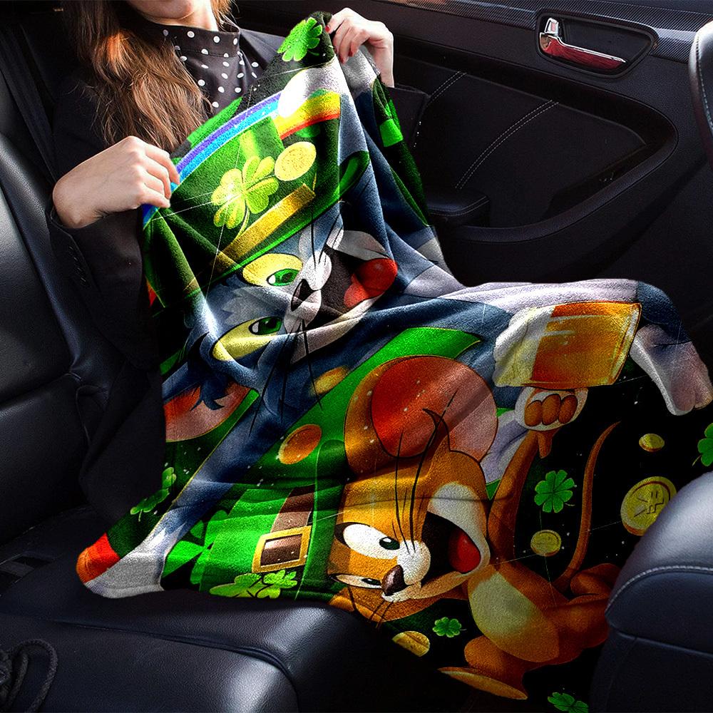 1pc Tom and Jerry Flannel Blanket Soft Warm Throw for Home, Office, Travel, All-Season Cozy Bedding GiftL1191