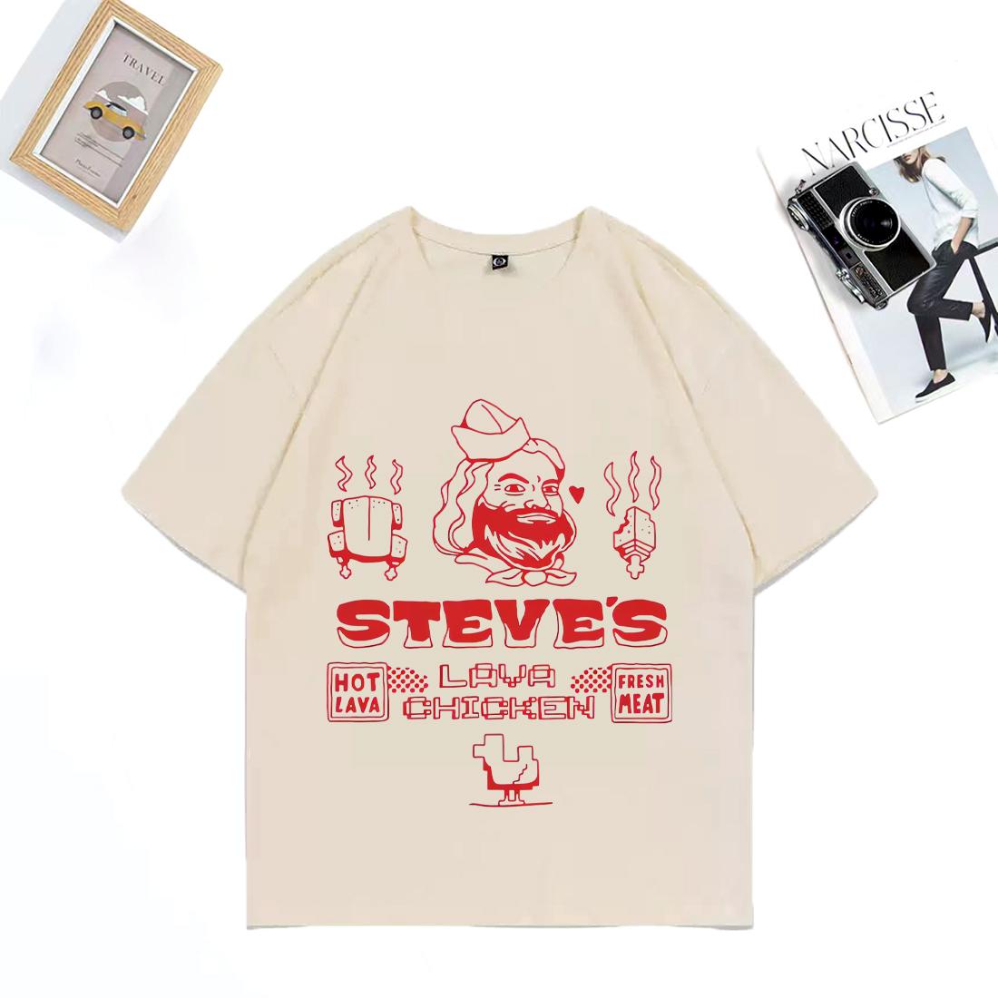 

Steves Lava Chicken Funny print TShirt Unisex WOMEN Fashion Unisex WOMEN Graphics Tshirt Hip Hop Clothes Oversized Cotton Loose Tees S
