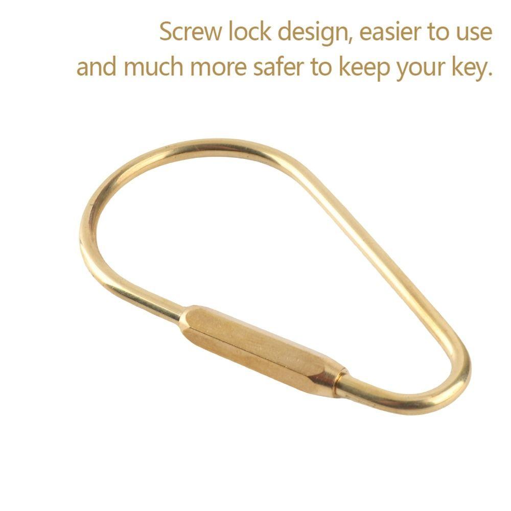 2pcs Screw Lock Brass Screw Lock Carabiner Golden Brass Key Ring Brass Keychain Hook  Daily Use