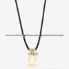 Women's 18K Rose Gold Fred Medium Diamond Horseshoe Necklace with Horizontal Nautical Buckle Choker.