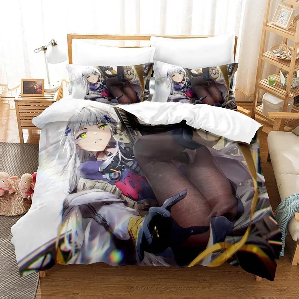 3D Printed Anime Kawaii Girls' Frontline Bedding Set Single Twin Full Queen King Size Bed Set Adult Kid Bedroom Duvet Cover Sets