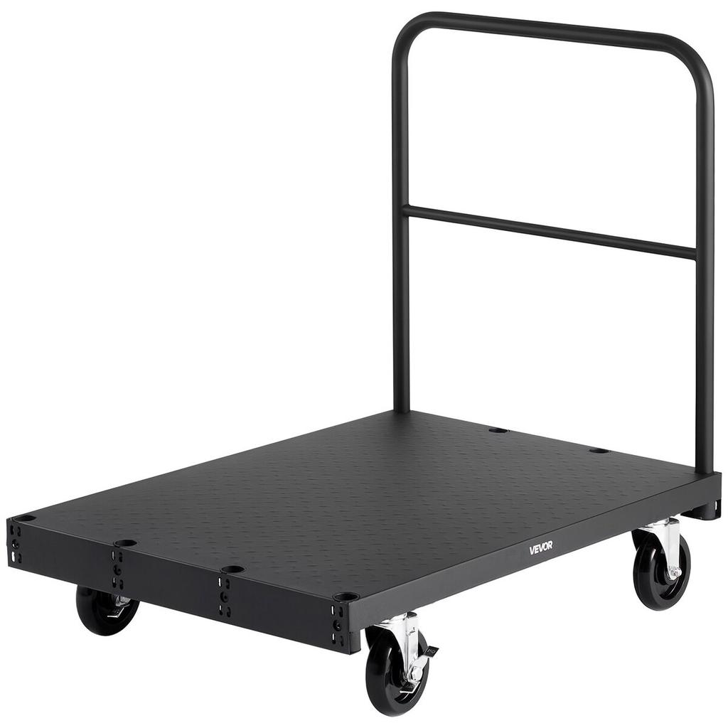 Gipsskiva Vagn Dolly, 816 kg Lastkapacitet, 2-i-1 Stålpanel Lastbilsvagn med 12,5 mm Svängbara Hjul, 91,4 x 61 cm Plattformsvagn med 3 Sidohandtag