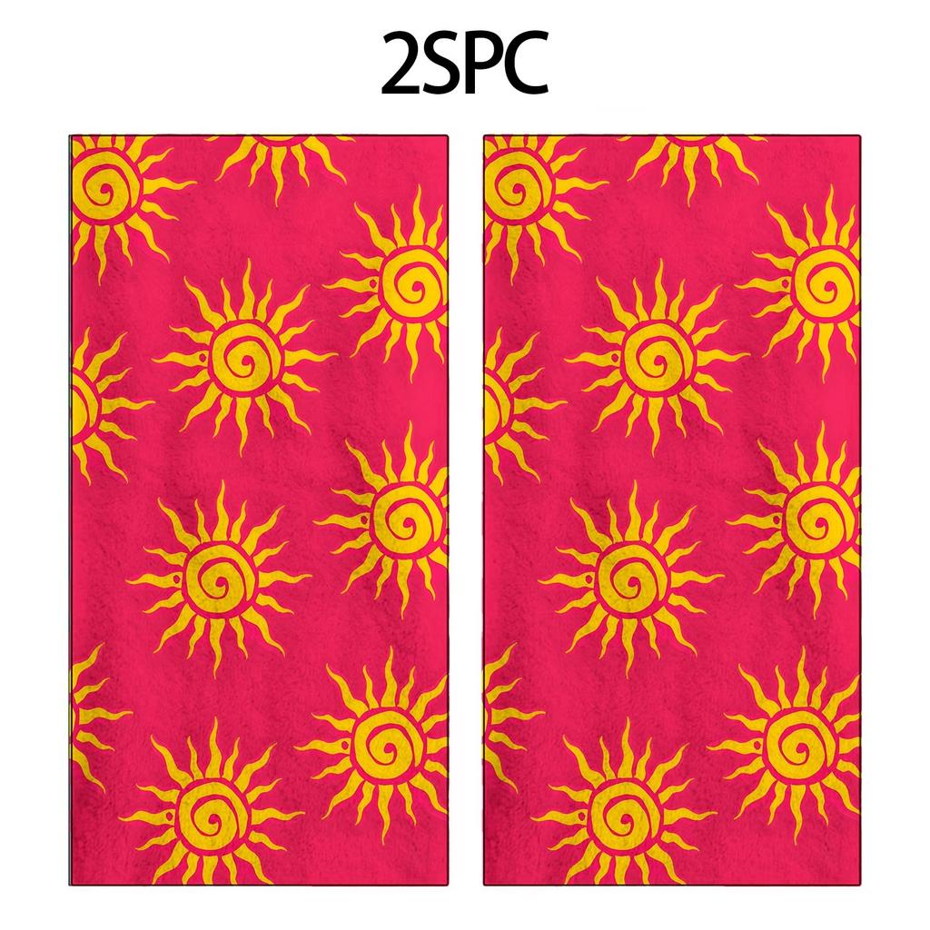 Yellow sun pattern foundation polyester microfiber beach towel is highly absorbent, suitable for swimming and beach outings