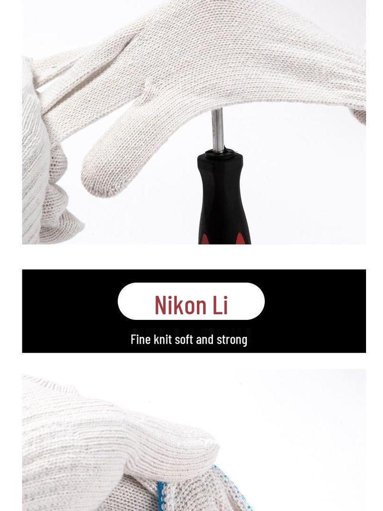 Durable Wear-Resistant Nylon Labor Gloves - Thickened Cotton Liners for Machinery & Construction, Unisex