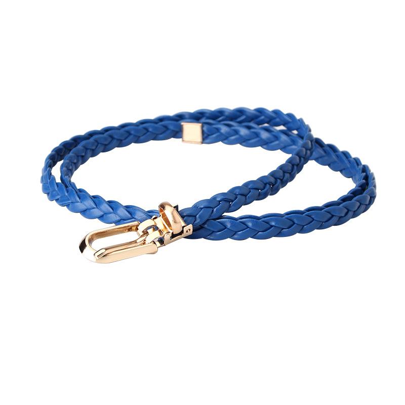 Korean Style Fashionable Women's Knitted Thin Belt Women's High-end Dress Suit Small Belt Pin Buckle Belt