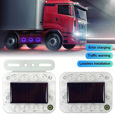 Solar Car Square LED Flashing Warning Light Auto Indicator In-Night Caution Strobe Warning Light Running Lamp Safety Taillight