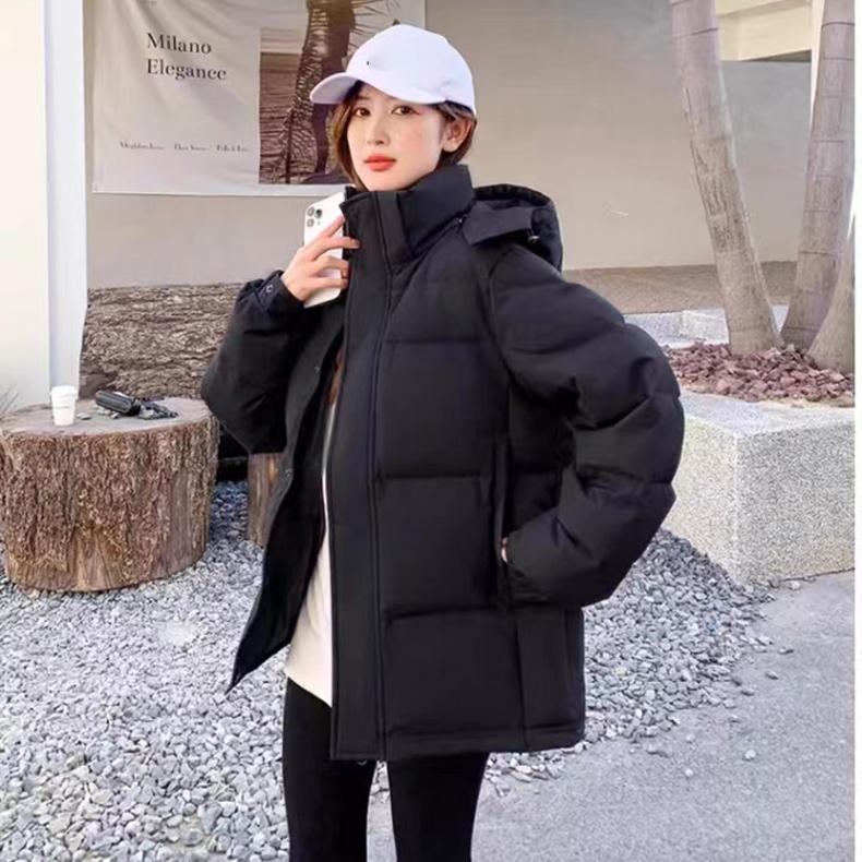 Daunenjacke mit Kapuze, Bonbonfarben, für den Winter, kurz, neue Mode, weiße Entendaunen, Übergröße