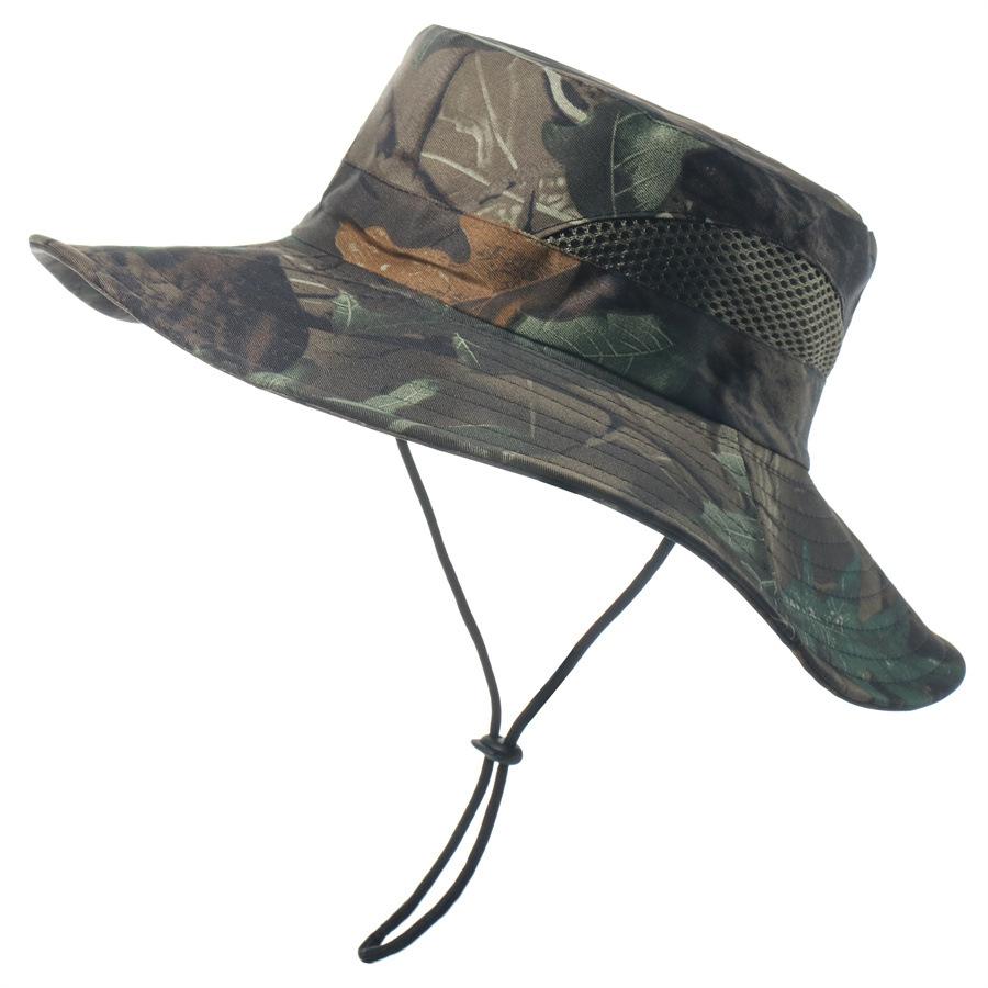 Cappello a secchiello mimetico da escursionismo all'aperto cappello da escursionismo mimetico da giungla cappello da sole traspirante con protezione solare