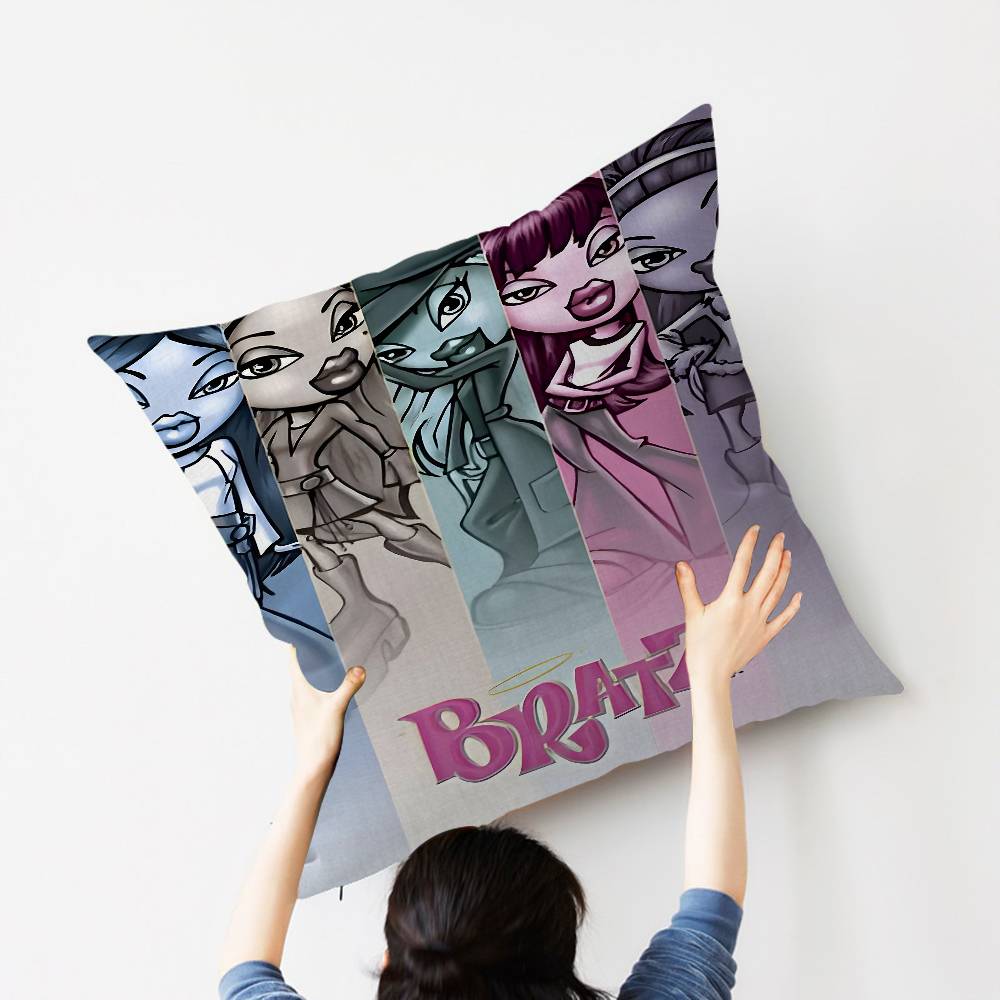 B-Bratzz Fashion M-Mask G-Girl Personalized Pillow Cover Kids Bedroom Wild Party Decor Pillowcase Kid Birthday Shower Gift