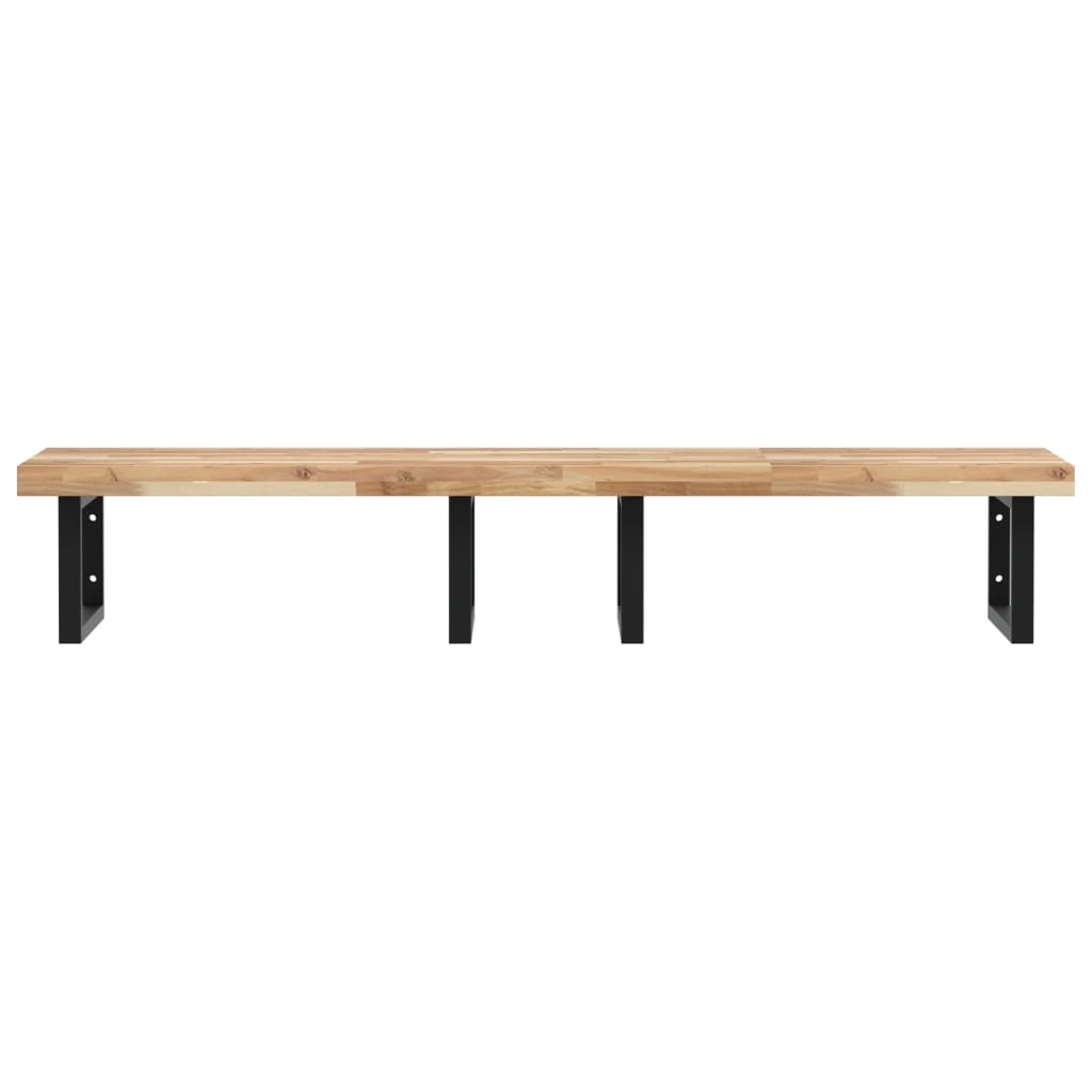 Vidaxl Wall Shelf Under Sink, Steel and Solid Acacia Wood
