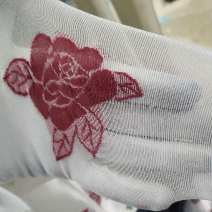 Sommerliche Ultra-Dünne Strümpfe im Japanischen Stil - Zarte Windrose Blumen Feenweiß Strumpfhose mit Blumendesign