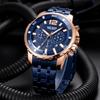 Men'S Watch Multifunctional Timing Waterproof Steel Belt Business Quartz Watch Men'S 2068G