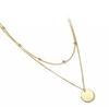 Necklace Chain Celebrity With Coin Coin Double Gold Steel