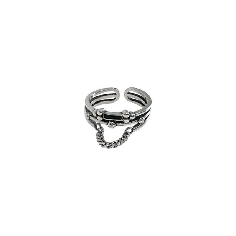 Foxanry Copper Color Multilayer Chain Rings For Women Couples Vintage Simple Creative Elegant Fashion Daily Party Jewelry Gifts