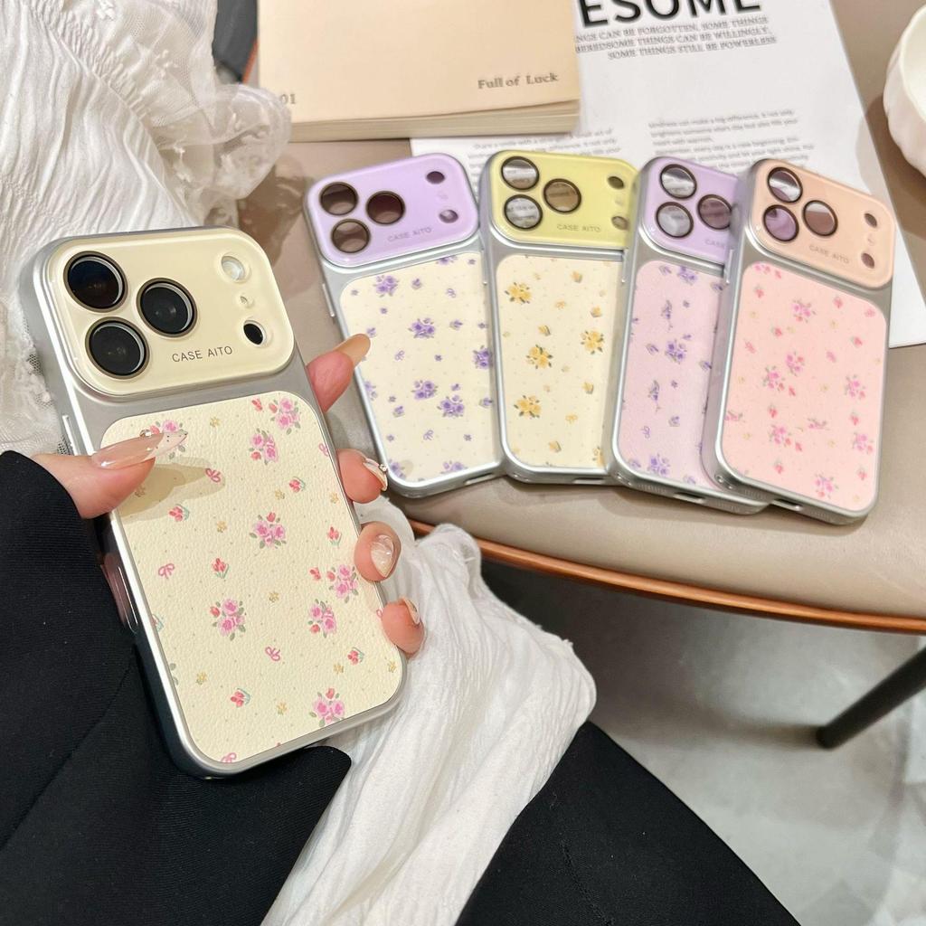 Korean Style Floral iPhone 17 Pro Max Case with Large Viewing Window