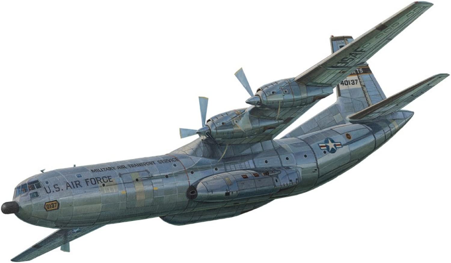 Масштаб Roden ВВС США Douglas Cargomaster Большой транспортный самолет 1960-е годы Пластиковый модельный комплект RE14333 1/144 C-133A