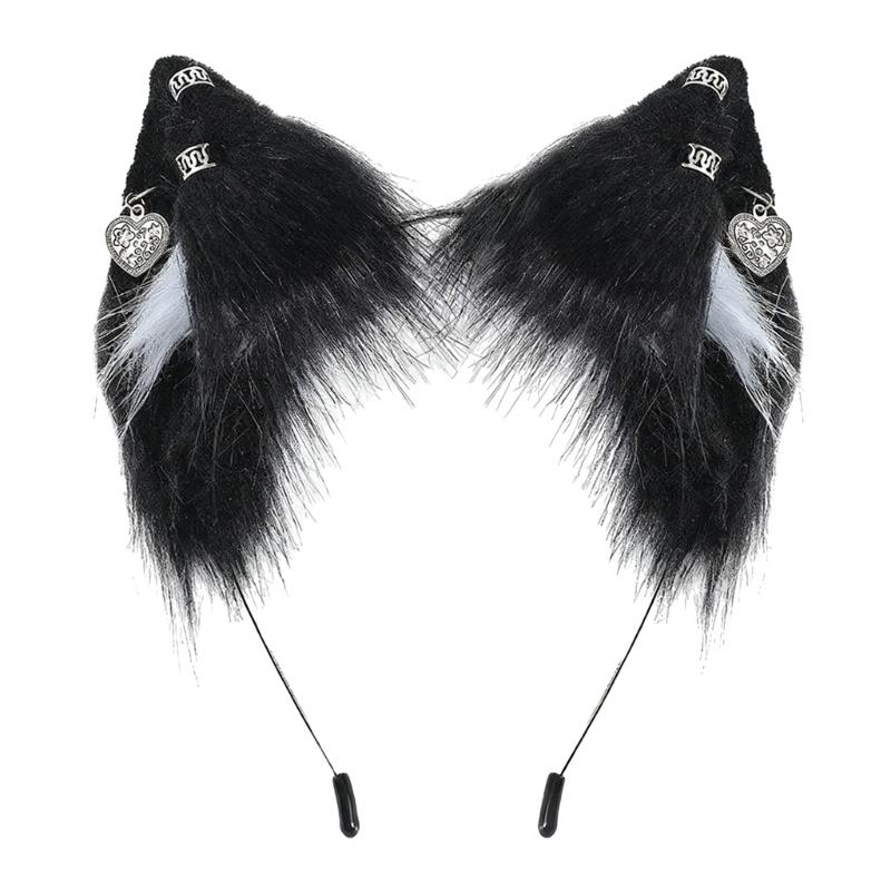 Realistic Cosplay Foxes Ears Hairband Lightweight Headband Comfortable Design For Halloween Stage Performances Daily Use