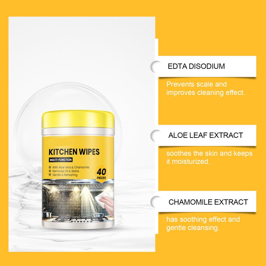 Küchenwischtücher, Multifunktionale Haushalts-Schwerölfleck-Reinigungstücher für Küchenarbeitsplatten, Kochfelder und Öfen 2ml