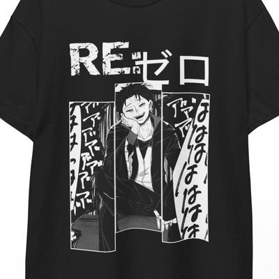 ReZero Anime T-Shirt Subaru, Rem and Emilia, Unisex Otaku Clothing, Waifu Kawaii Yami T-Shirt, Re Zero Figure Cosplay Gift Idea
