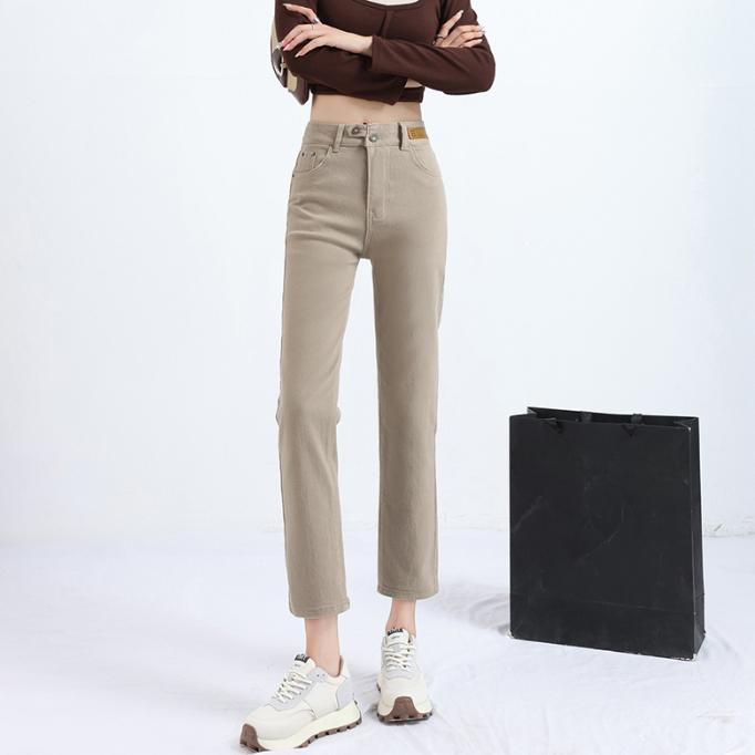 DIMANAF 2024 Autumn Women Jeans Pants Female Elastic Basic High Waist Trousers Fashion New Ninth Pants
