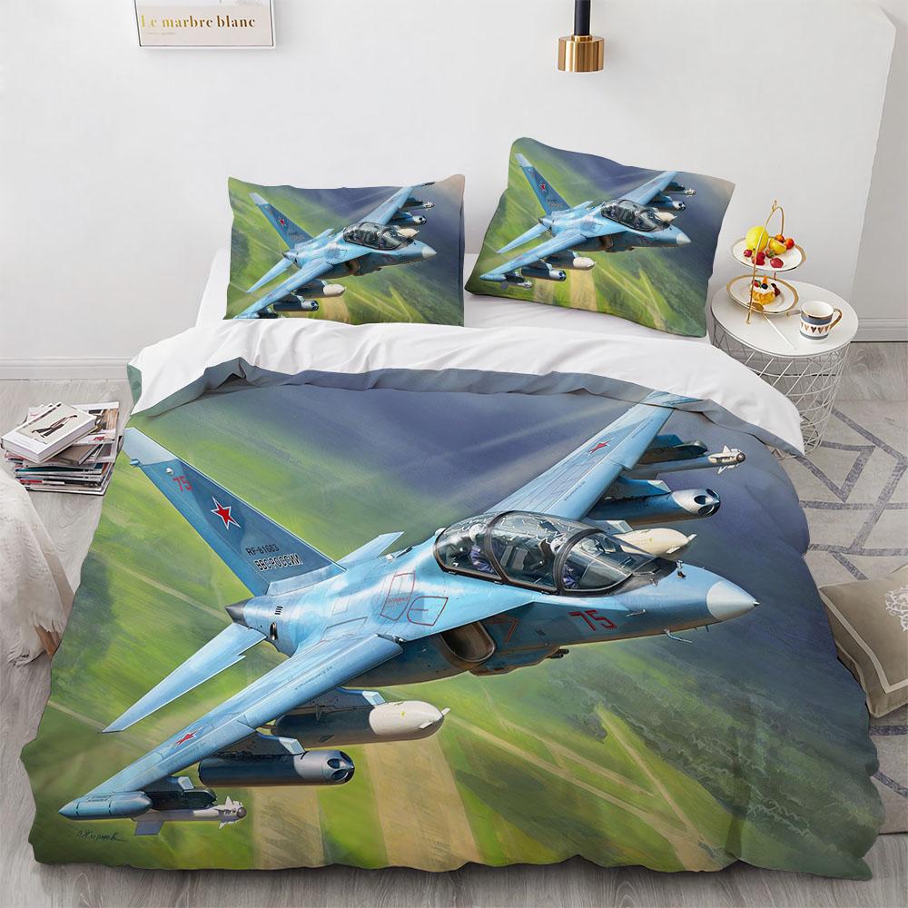 Airplane Bedding Duvet Cover Sets For Kidsboys Print Aeroplane Comforter Cover Birthday Gift Soft Microfiber Bedroom Bed Cover