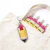 PU Leather Chapstick Key Chain Pouch Metal Pencil Shape Key Ring  Daily Hanging