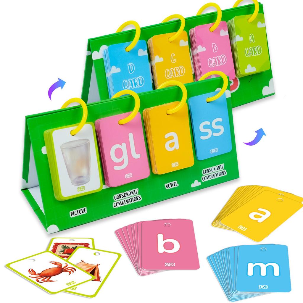 81-Sheet English Word Formation Education Cards for Children