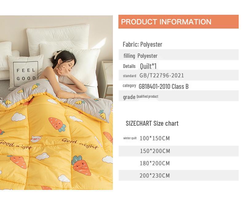 All-Season Machine Washable Cotton Quilt for Dorms: Perfect for Spring, Autumn, and Winter In Twin or Double Sizes