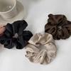 1 Stück Damen Satin Seide Haargummi Schwarz Beige Grau Kaffee Einfarbige Elastische Haarband Pferdeschwanzhalter Stirnband Haarschmuck
