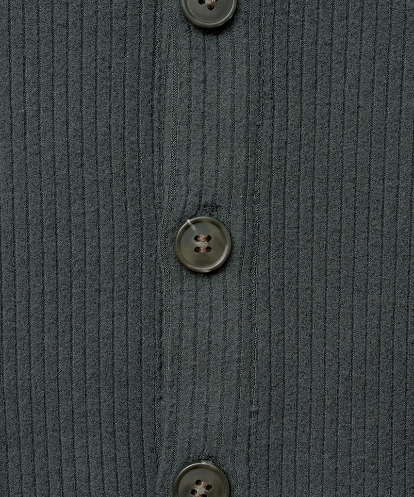 NOIRER Geripptes Henley-Langarm-T-Shirt (Dunkelgrau)