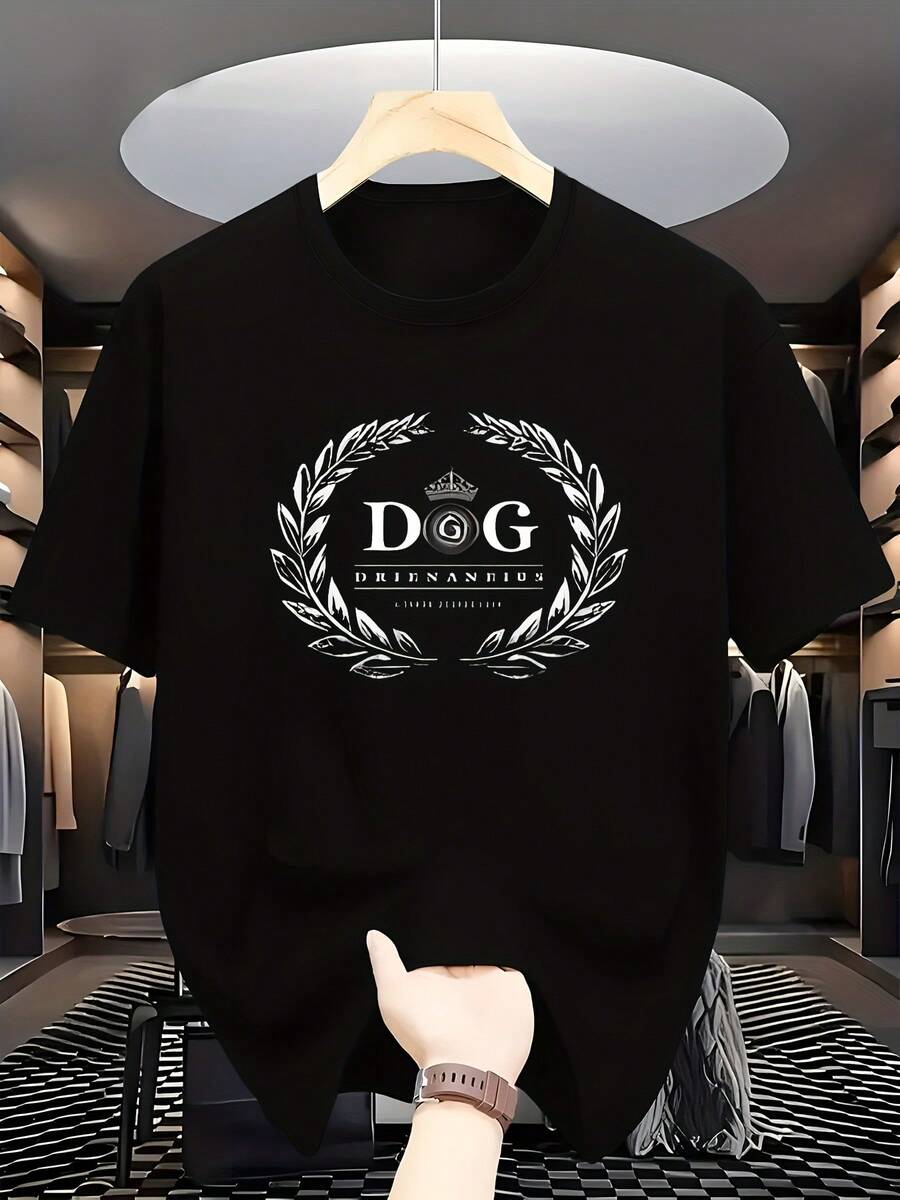Unisex s Black And White Logo Print Short Sleeve T-Shirt S
