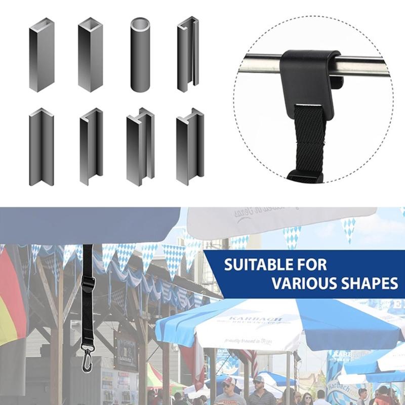 8/16pcs Camping Awning Hooks Nylon Webbing Tent Hangers Clip Camping Tent Hooks Light Hangers for Outdoor Activities