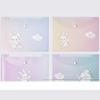 4pcs File Bags for Document Cute Cartoon File Holder Snap Button PVC Folder Pen Box Office Information Bag Student Stationery