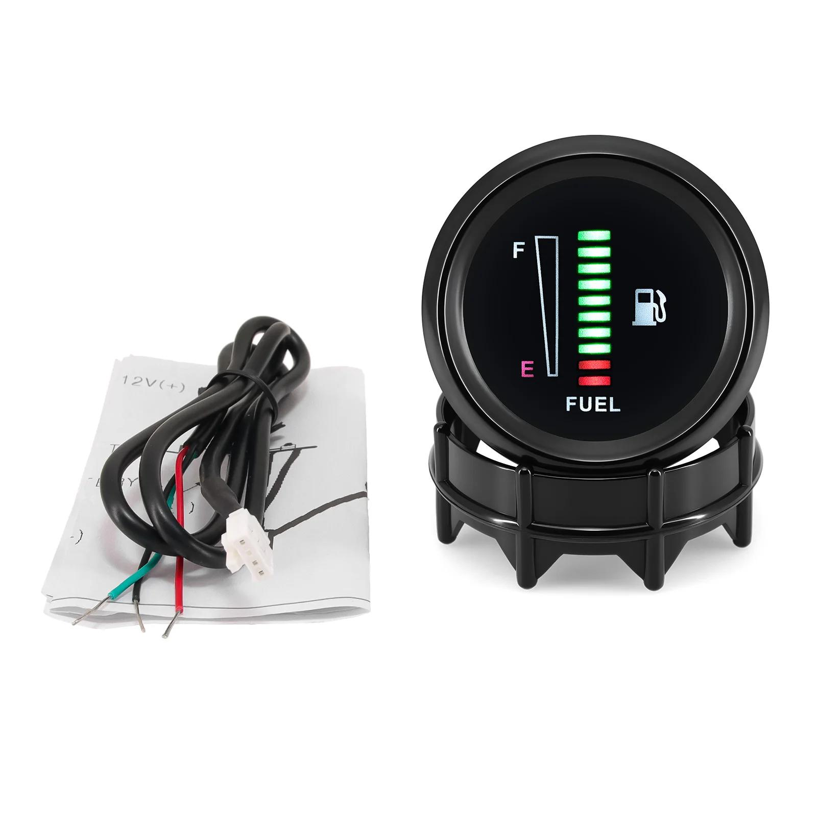 52mm Car Digital Fuel Level Meter Gauge 240-33ohm Fuel Tank Level Indicator LED Display Oil Level Gauge For 12V Car Vehicle fuel gauge