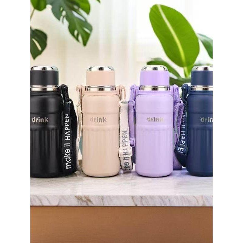 Outdoor 316 Stainless Steel Large-Capacity Thermos Cup for Male and Female Students, Portable Water Cup for School, Tea and Water Separation Cup